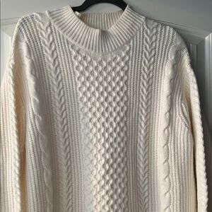 Banana Republic White Cable Knit Sweater
